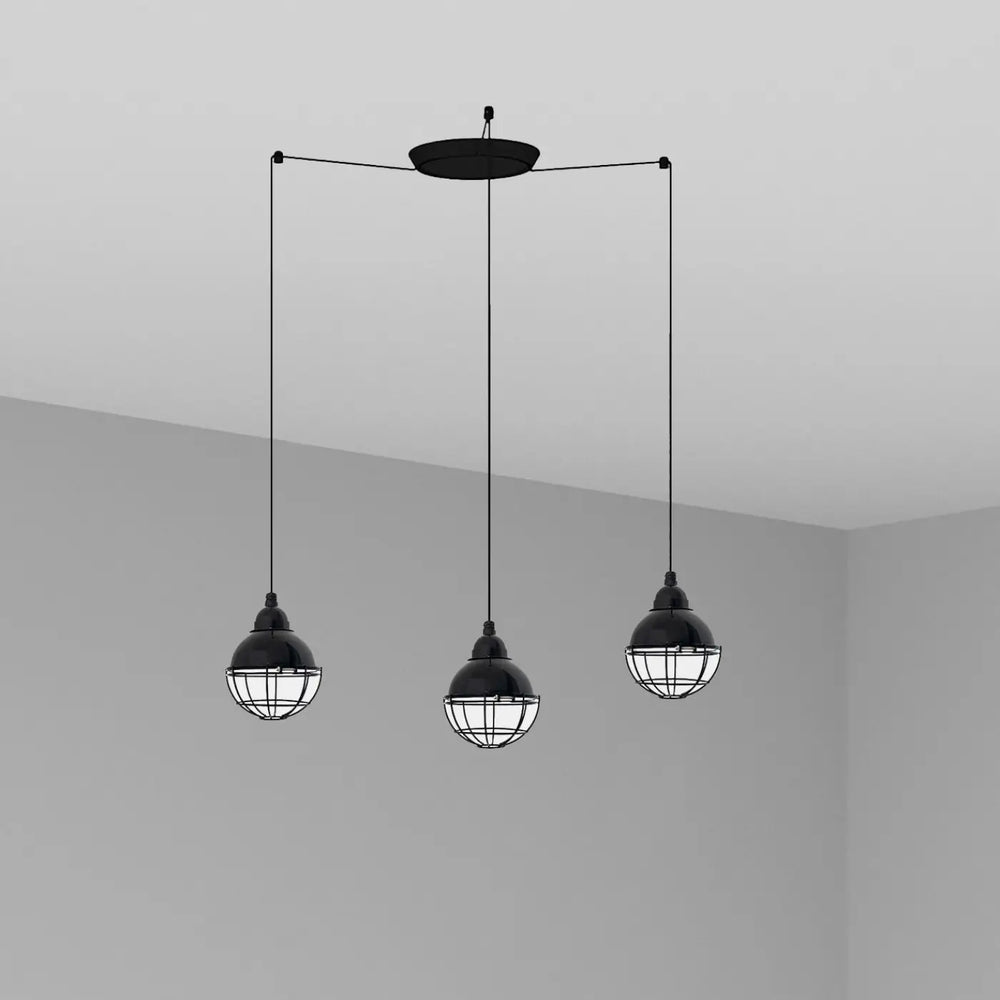 Suspension Claire noire 3 lumières de Faro Barcelona