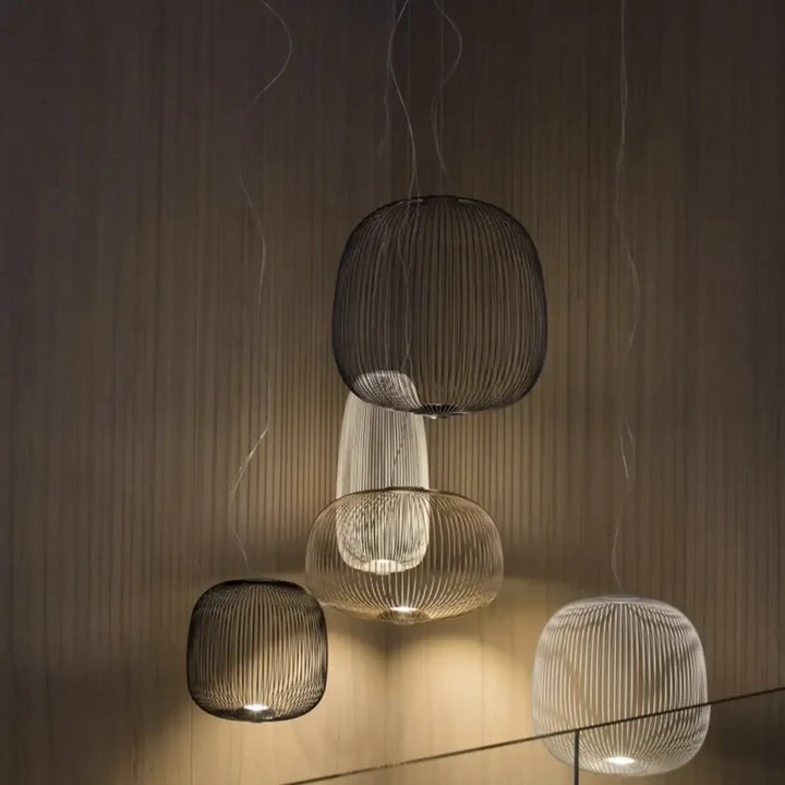 Suspension métal noir ou blanc contemporain décor chic