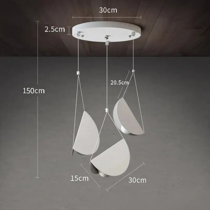 Suspension moderne blanche design origami lumineux