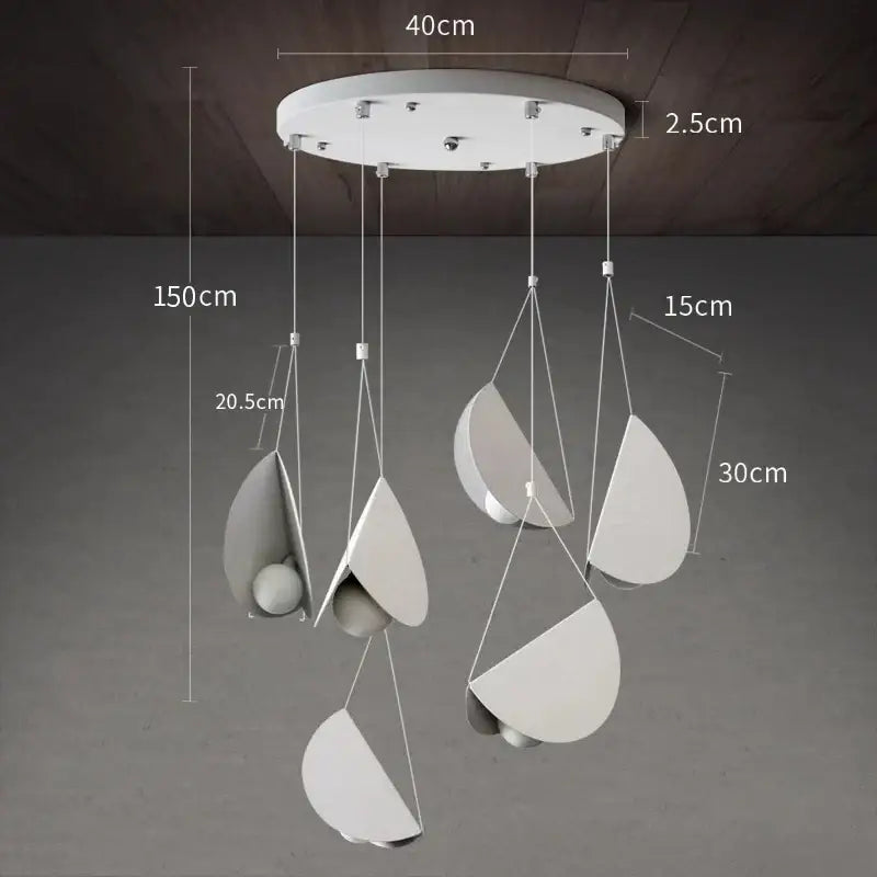Suspension moderne blanche design origami lumineux