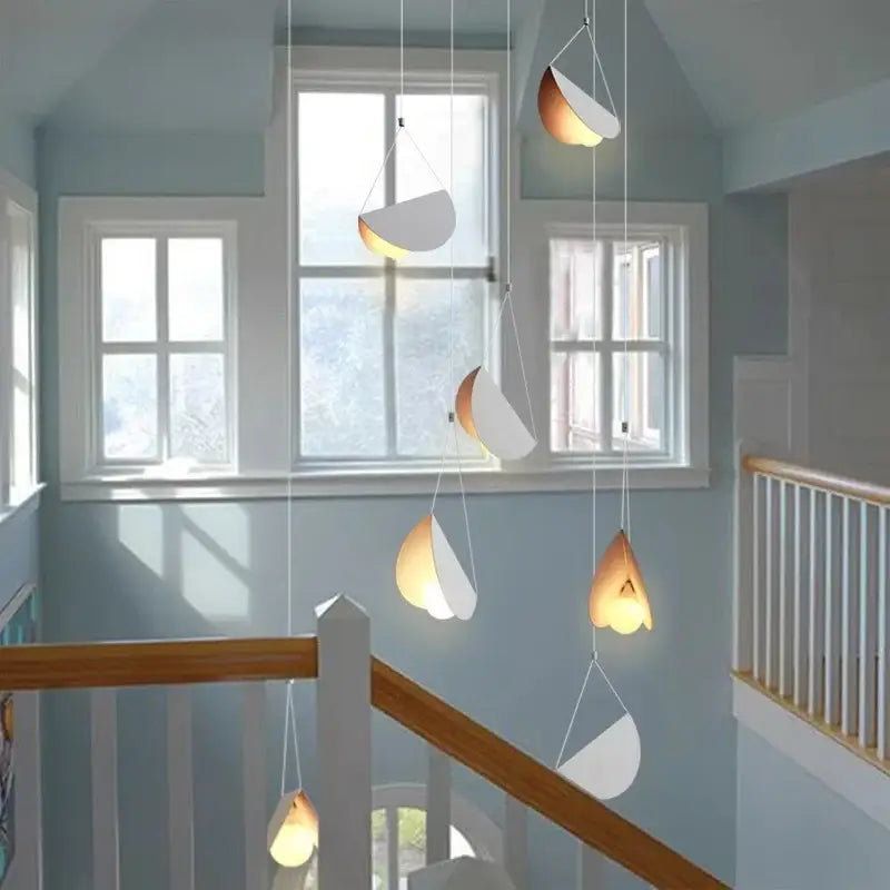 Suspension moderne blanche design origami lumineux