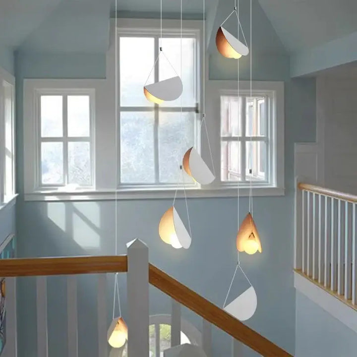 Suspension moderne blanche design origami lumineux