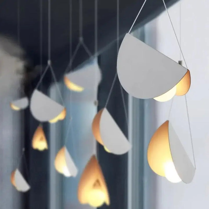 Suspension moderne blanche design origami lumineux