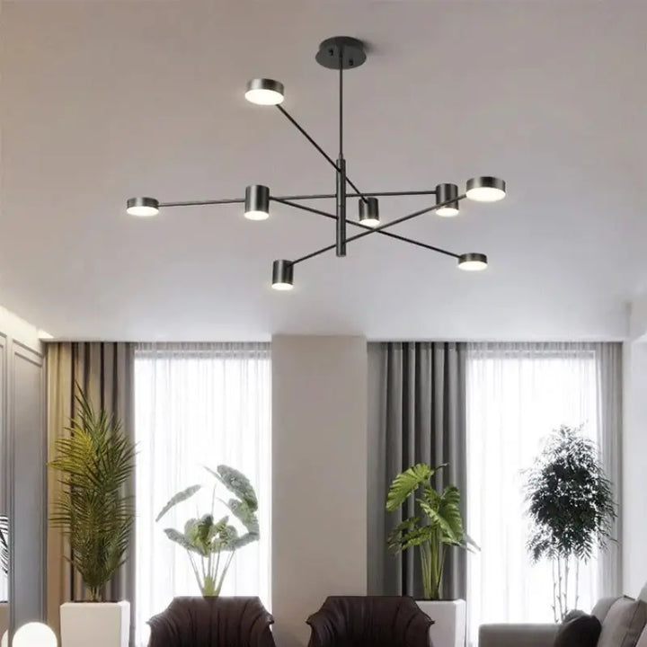 Suspension moderne à bras multiples et spots LED