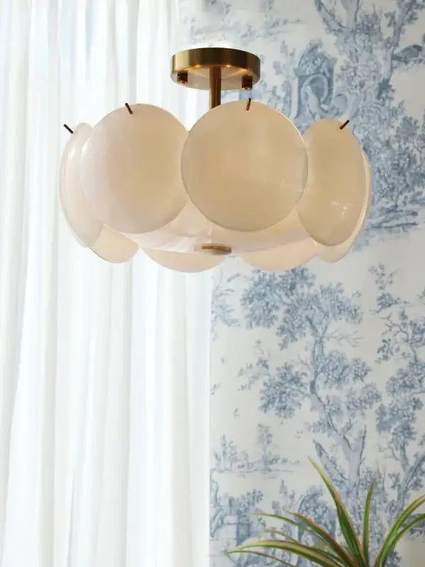 Cream White Glass Ceiling Light Modern Minimalist Retro Ceiling Chandeliers Living Room Dining Room Bedroom Light home