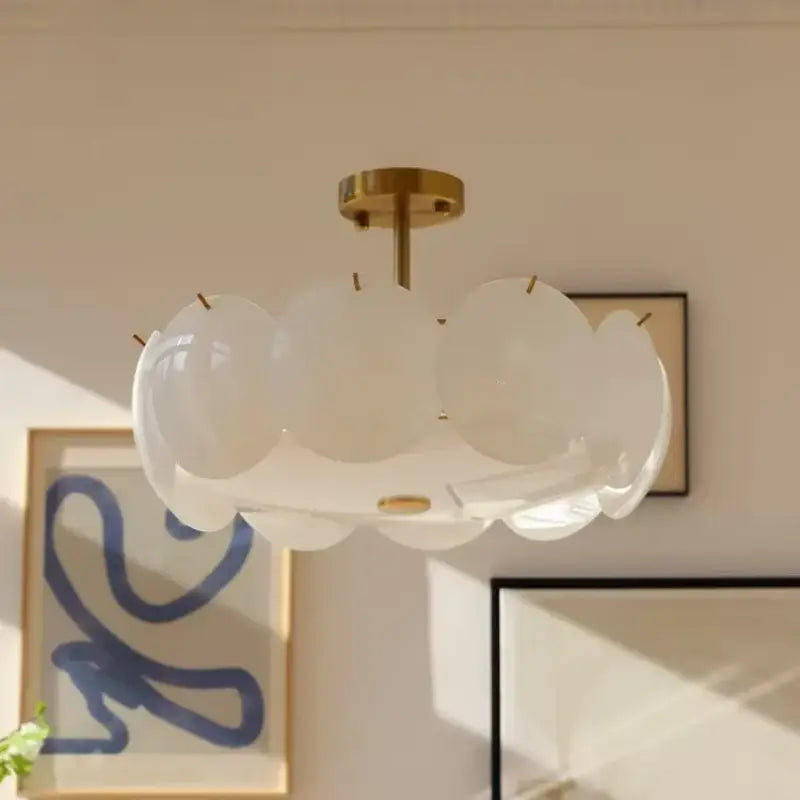 Cream White Glass Ceiling Light Modern Minimalist Retro Ceiling Chandeliers Living Room Dining Room Bedroom Light home