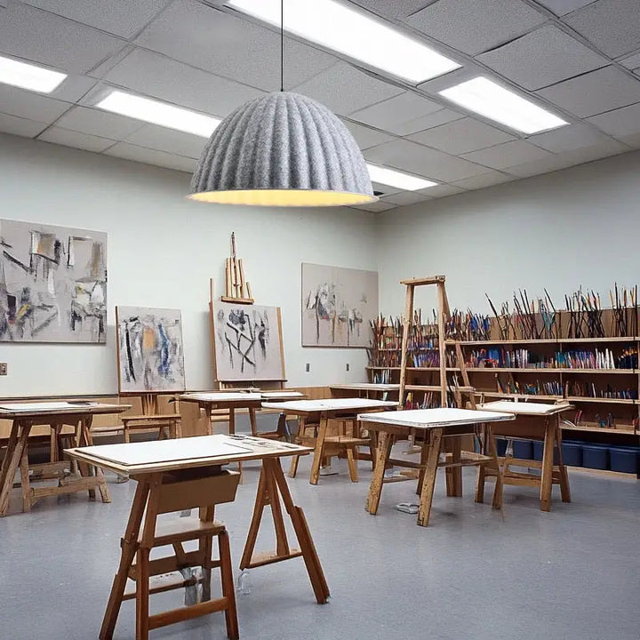 Suspension moderne en feutre côtelé style nordique