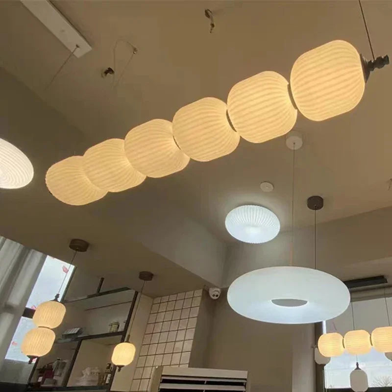 Suspension Moderne Globes Plastique Opalin Style Minimaliste Blanc