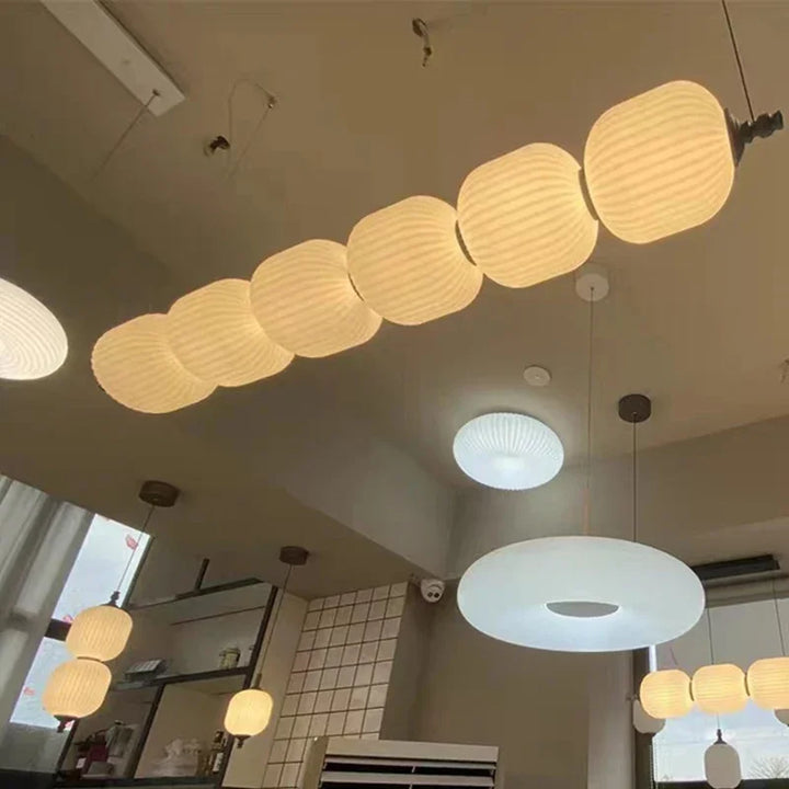Suspension Moderne Globes Plastique Opalin Style Minimaliste Blanc