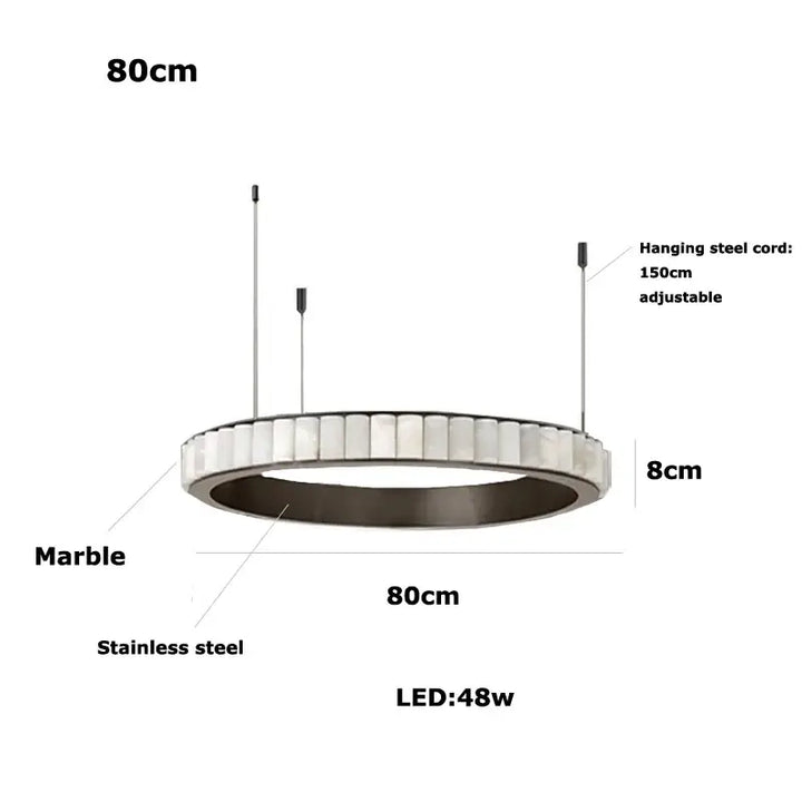 Suspension moderne led design marbre et acier élégance