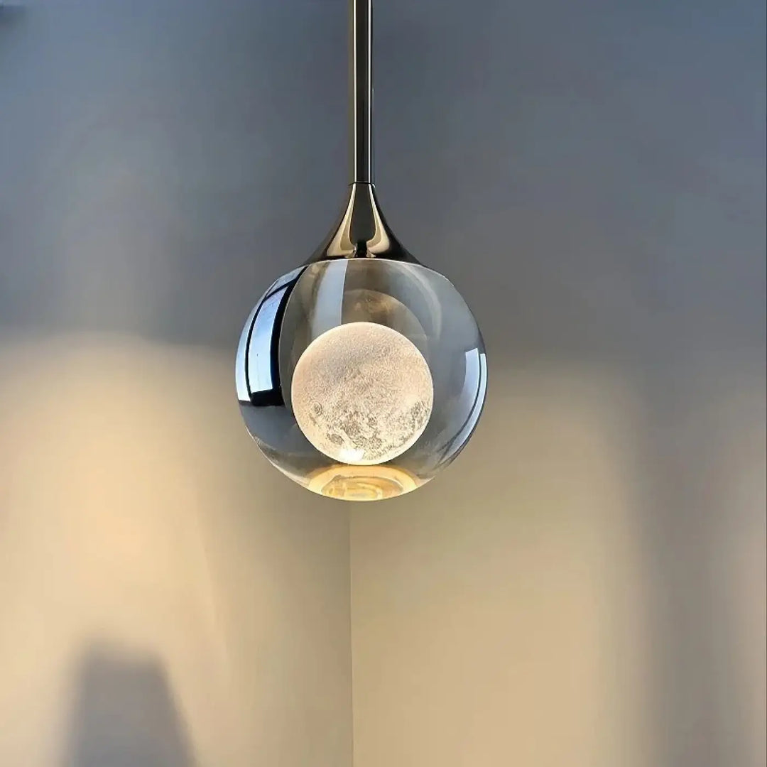 Suspension Moderne LED Goutte Cristal Et Fer Forgé Élégante