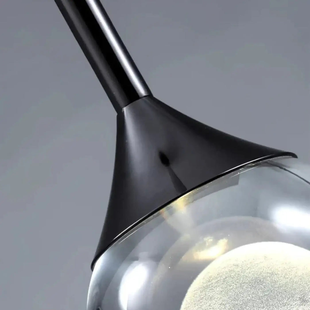 Suspension Moderne LED Goutte Cristal Et Fer Forgé Élégante
