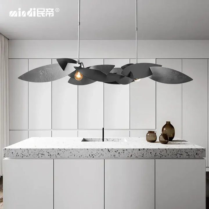 Suspension Moderne Métal Feuilles Sculpturales

