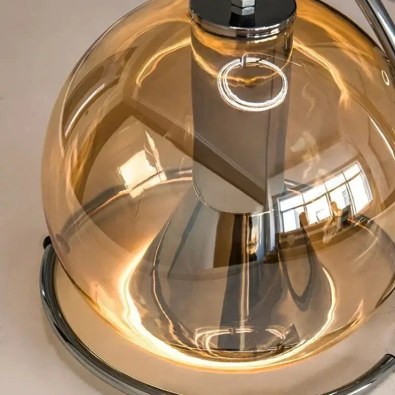 Suspension Moderne Sphérique Dorée Effet Miroir Style Chic