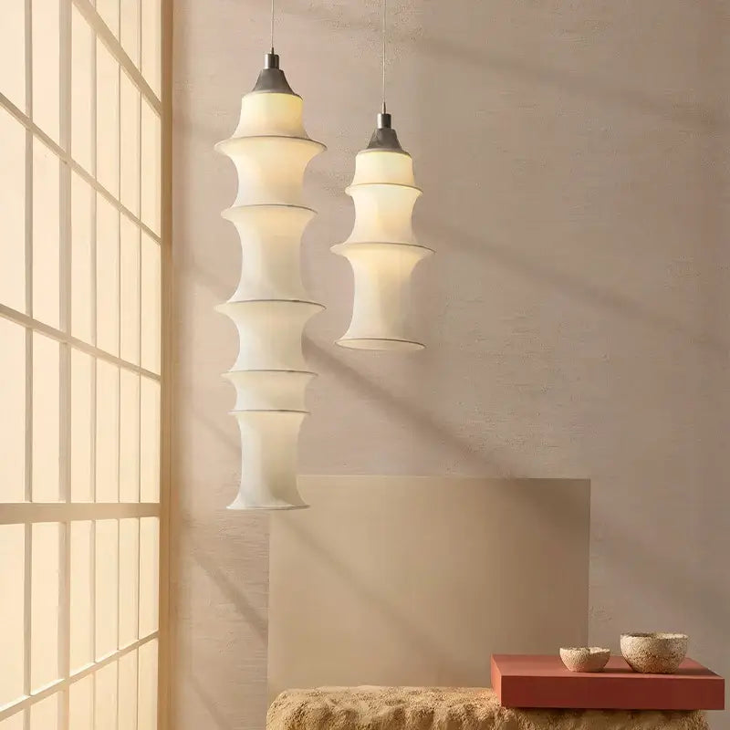 Nordic Minimalist Fabric Wabi Sabi Led Pendant Lights Living Dining Room Loft Home Decor Chandelier Bedroom Corner