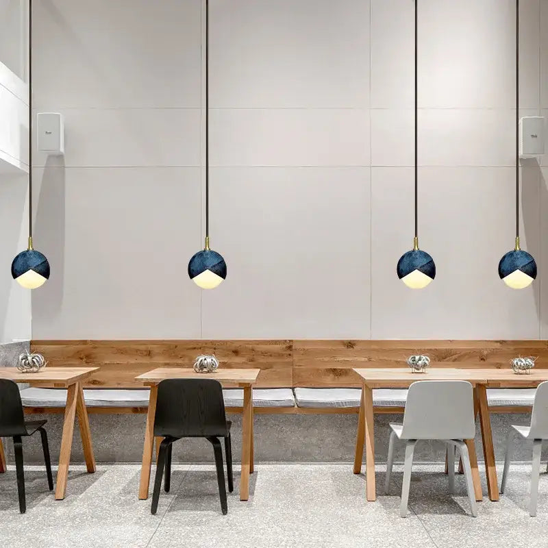 Suspension moderne vert et doré multisuspensions