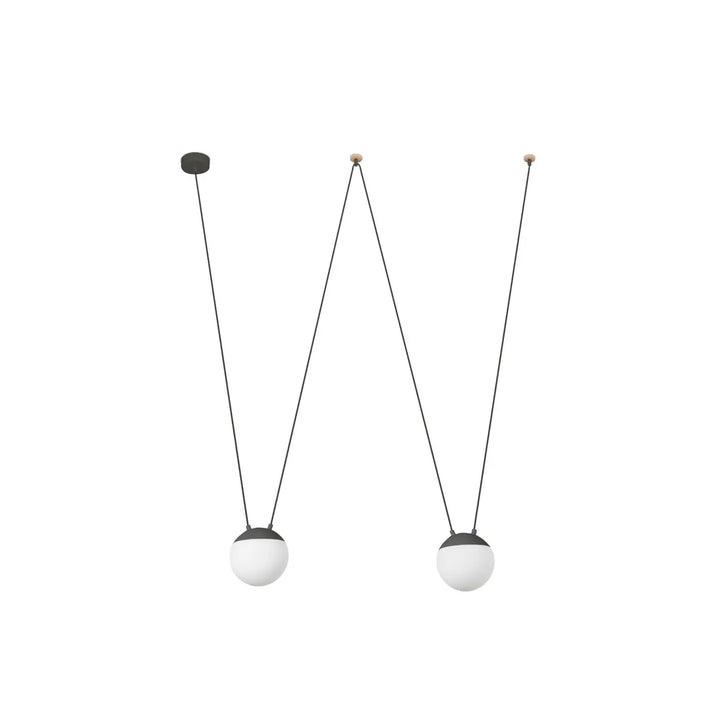 Suspension Mine Space 2L polycarbonate gris foncé de Faro Barcelona