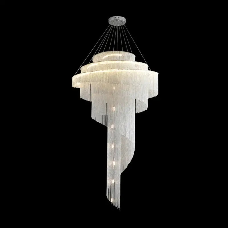 Suspension Monumentale Lustre Cascade Cristal Haut De Gamme