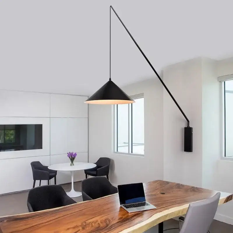 Suspension murale déportée design industriel noir style loft