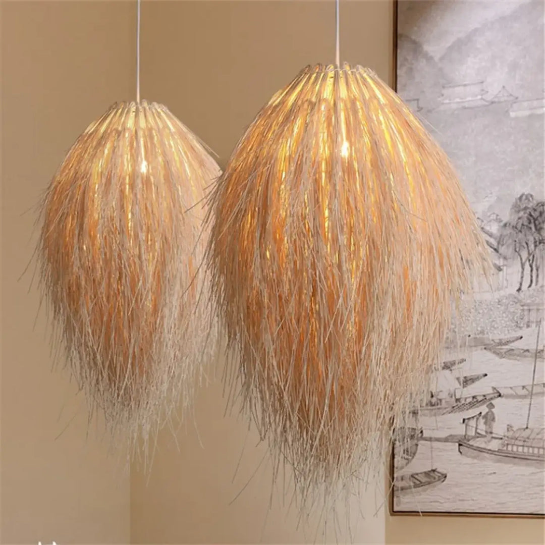 Lustre Raphia Suspension Osier : Grand Lustre Au Format XXL | Lustria