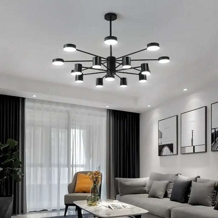 Led Chandelier Light for Living Dining Room Bedroom Ceiling Modern Nordic Pendant Lamp Black Chandelier Indoor Light