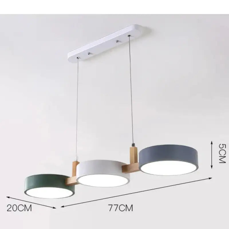 Suspension nordique triple rond bois et couleurs