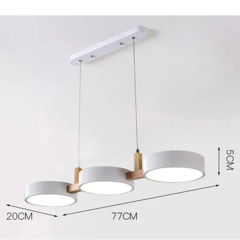 Suspension nordique triple rond bois et couleurs