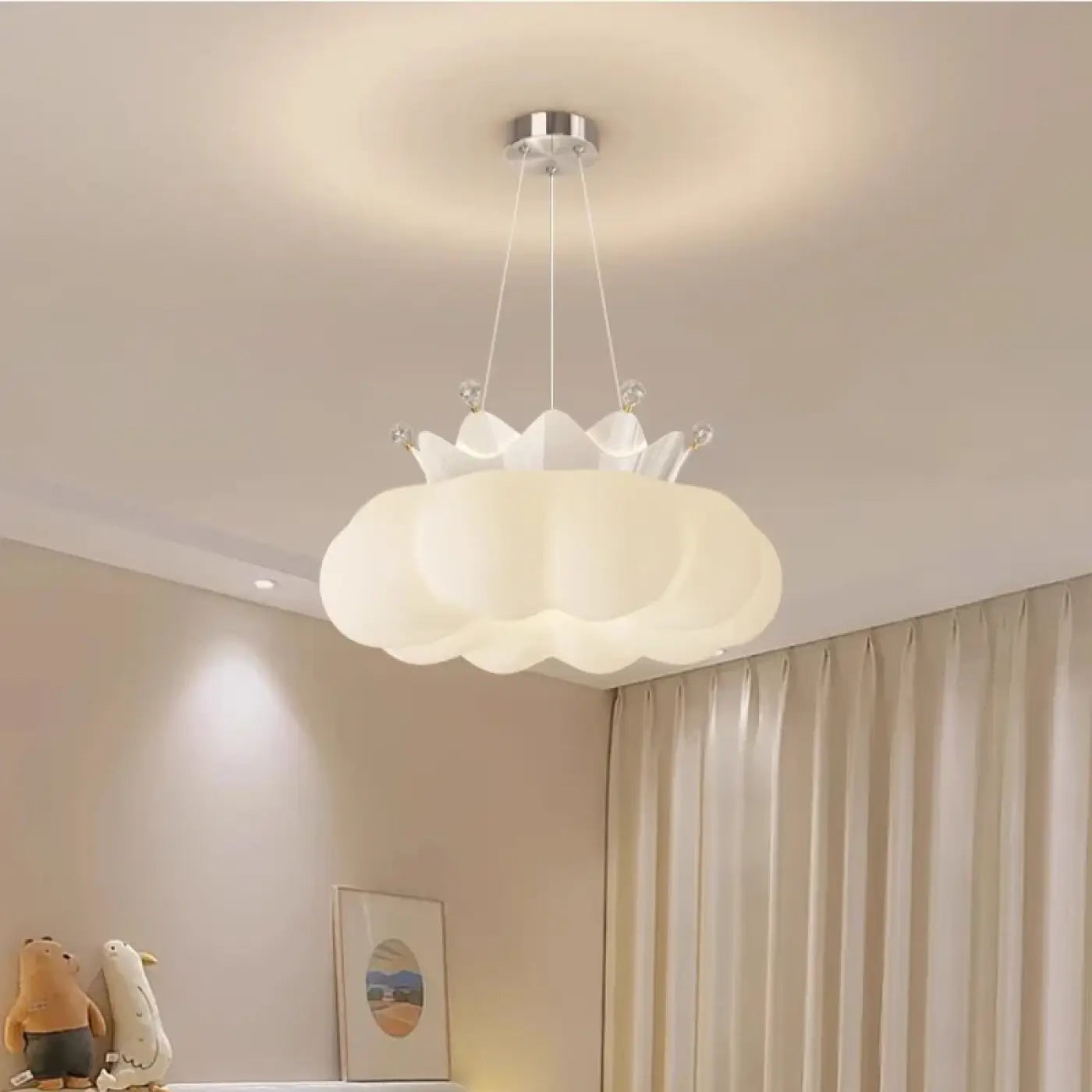 Décoration Murale Cygne Doré Avec Couronne - Poupée En Gaze Pour Chambre Enfant - 40 Cm - Cadeau Fille, Déco Chambre, Salle Jeu