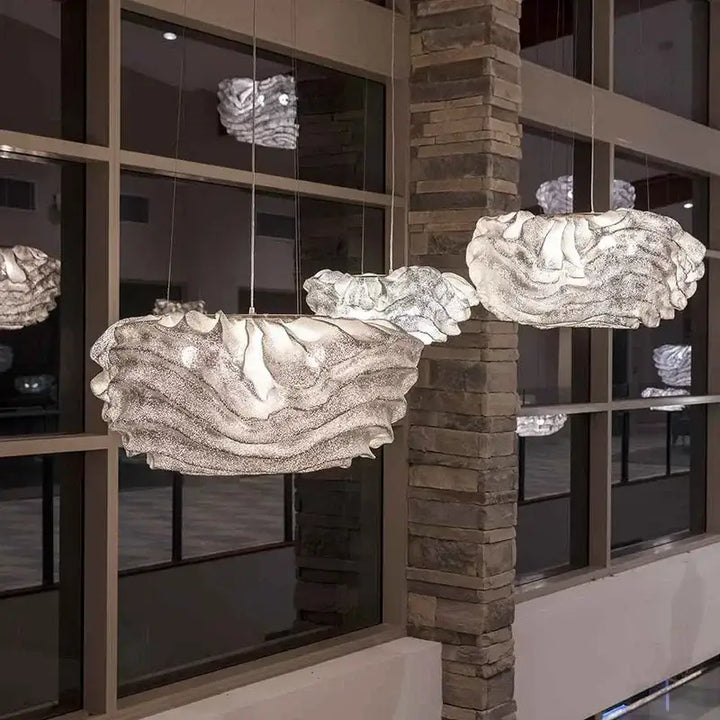 Suspension Nuage Design Ondulé LED Moderne


