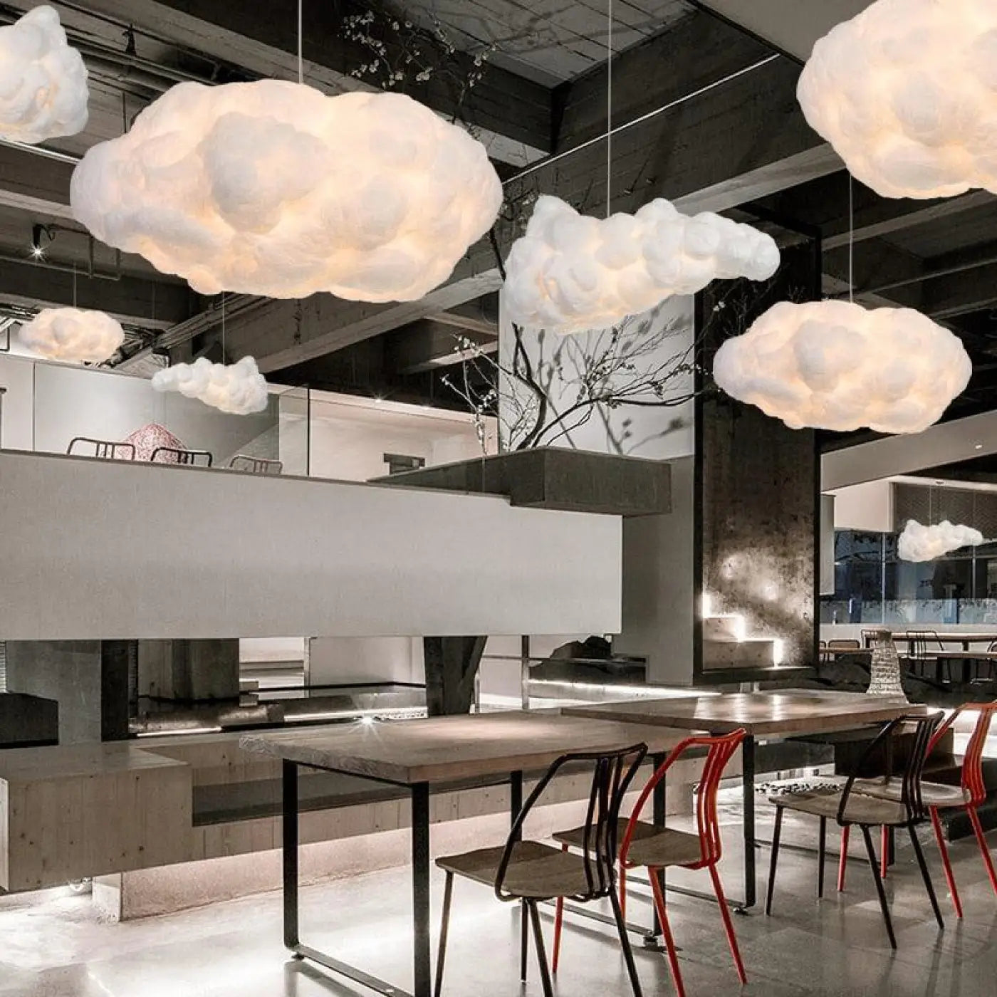 Suspension Nuage En Coton - Blanc - Lustre - Suspension