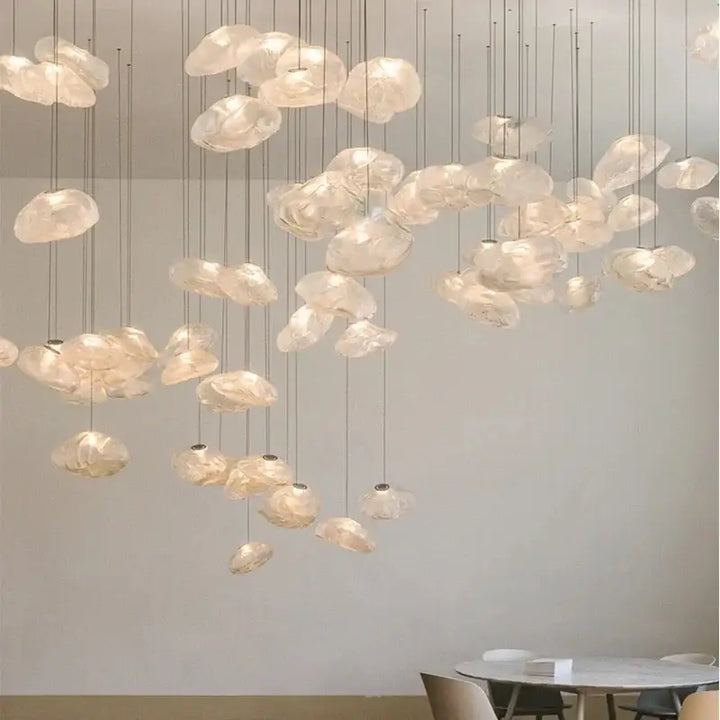 Suspension Nuage en Verre Sculpté Design Moderne

