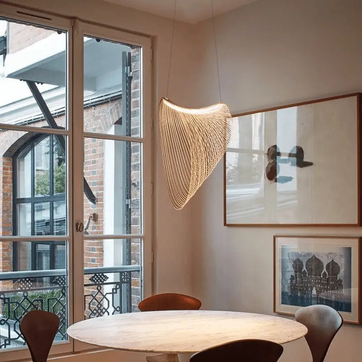 Suspension Originale En Acrylique Beige Élégante