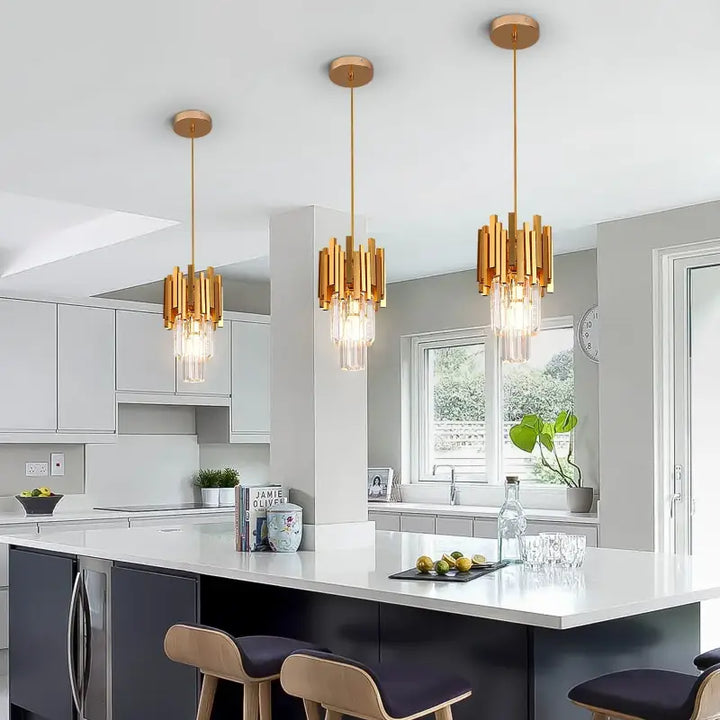 Suspension Plafonnier Moderne Doré Style Art Déco