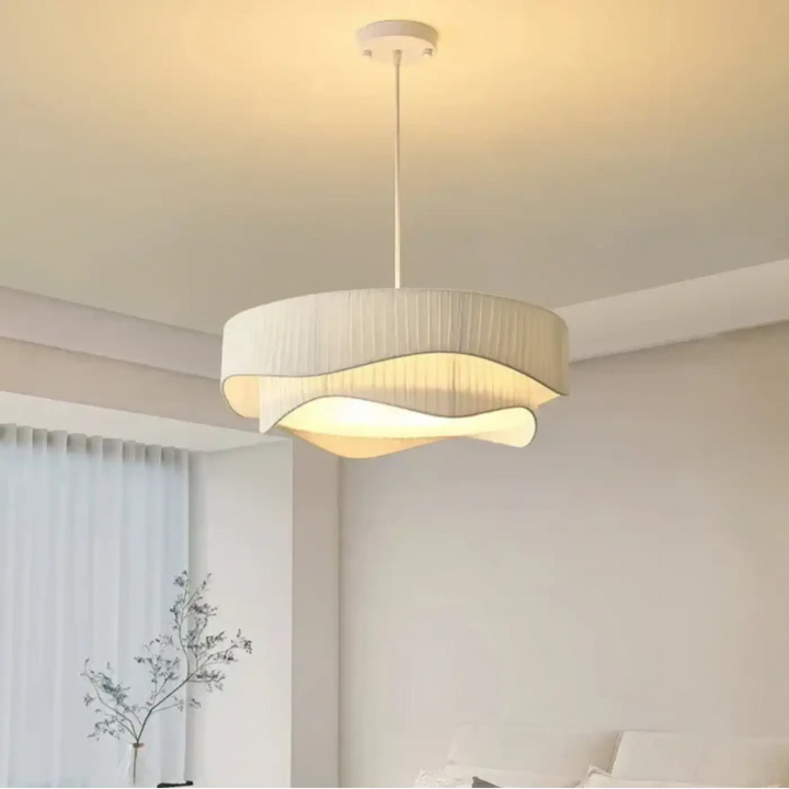 Suspension Plissée Design Blanche Pour Salle À Manger Moderne


