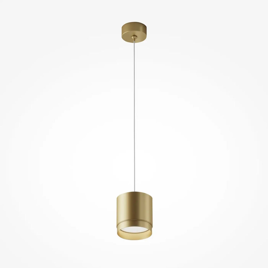 Suspension luminaire polar petit disque en métal brossé doré avec câble fin pour éclairage élégant