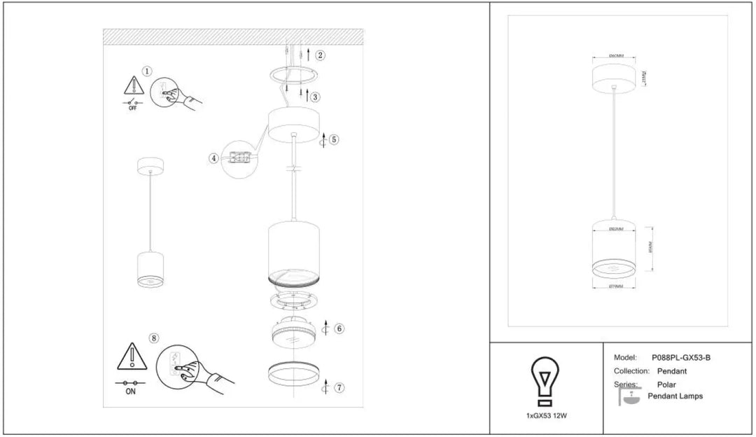 Suspension polar petit disque en métal et translucide avec design cylindrique pour éclairage moderne