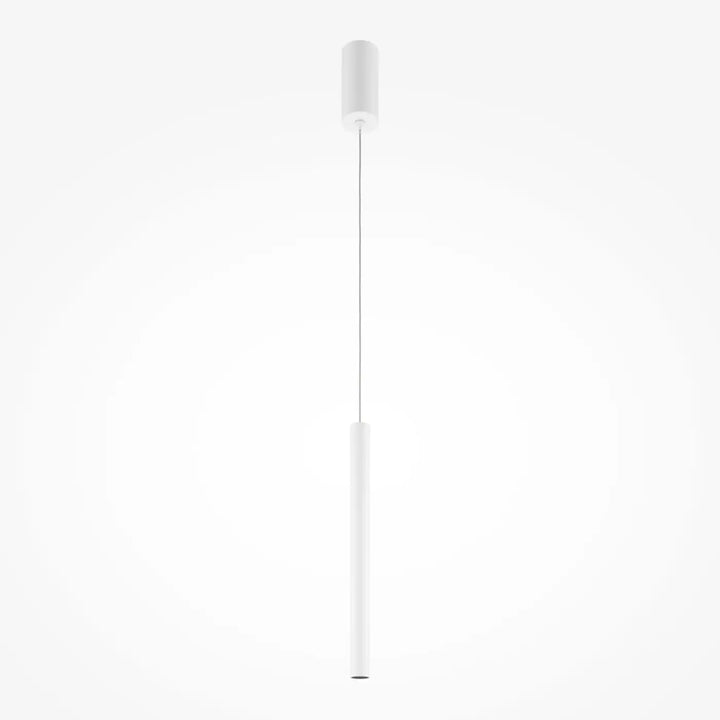 Suspension pro tube lumineux minimaliste blanc cylindrique au-dessus d’un espace moderne design épuré