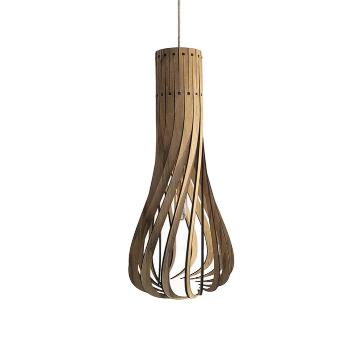 Suspension püntakapanel en bois fsc avec design sculptural moderne en lattes entrelacées naturelle bois fsc