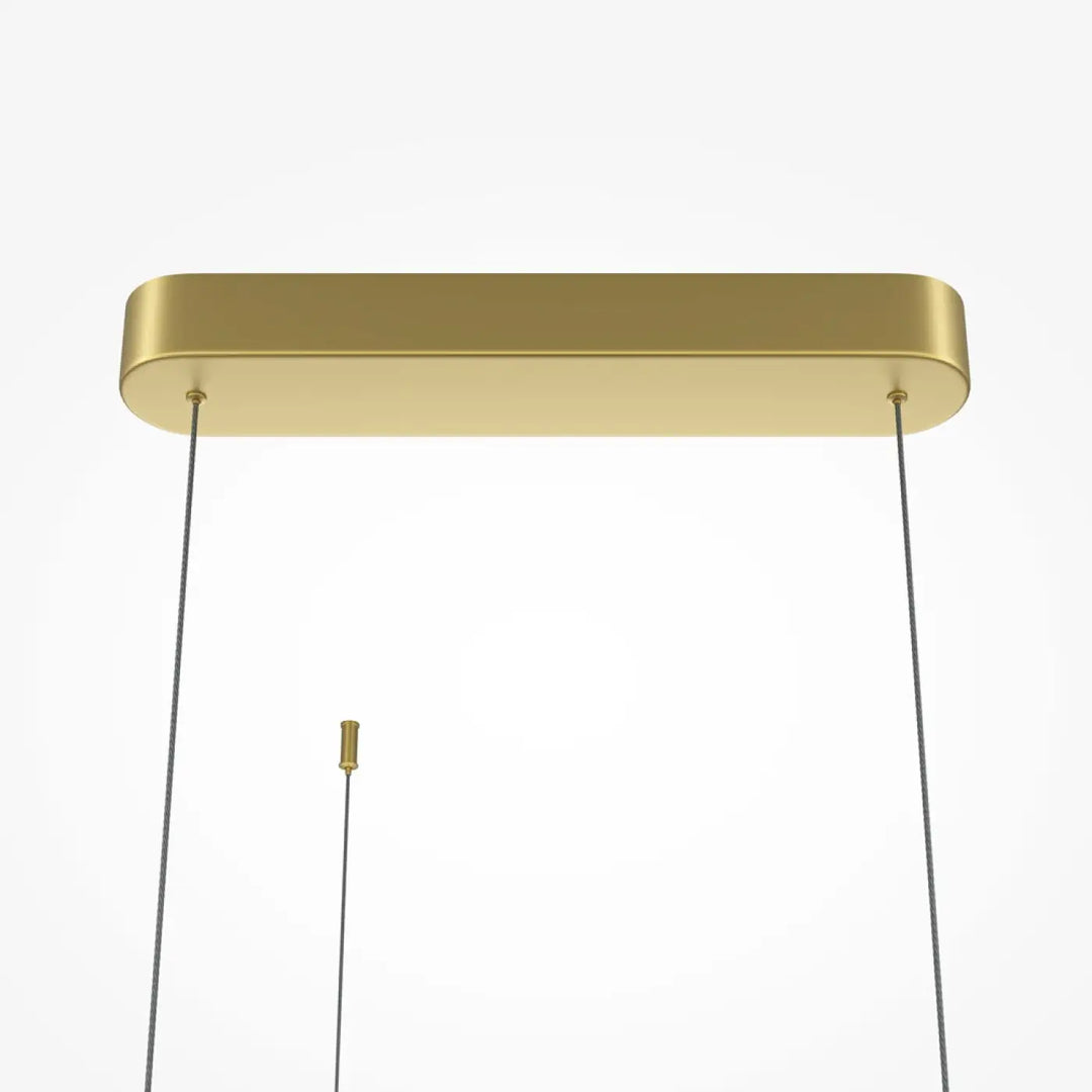 Suspension radiance ramification dorée luminaire rectangulaire doré à suspensions fines disponible en trois longueurs