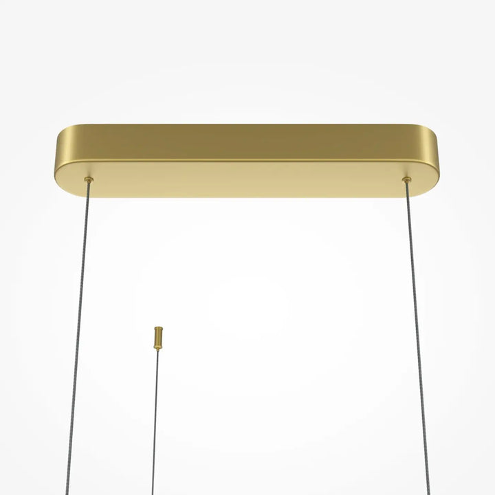 Suspension radiance ramification dorée luminaire rectangulaire doré à suspensions fines disponible en trois longueurs