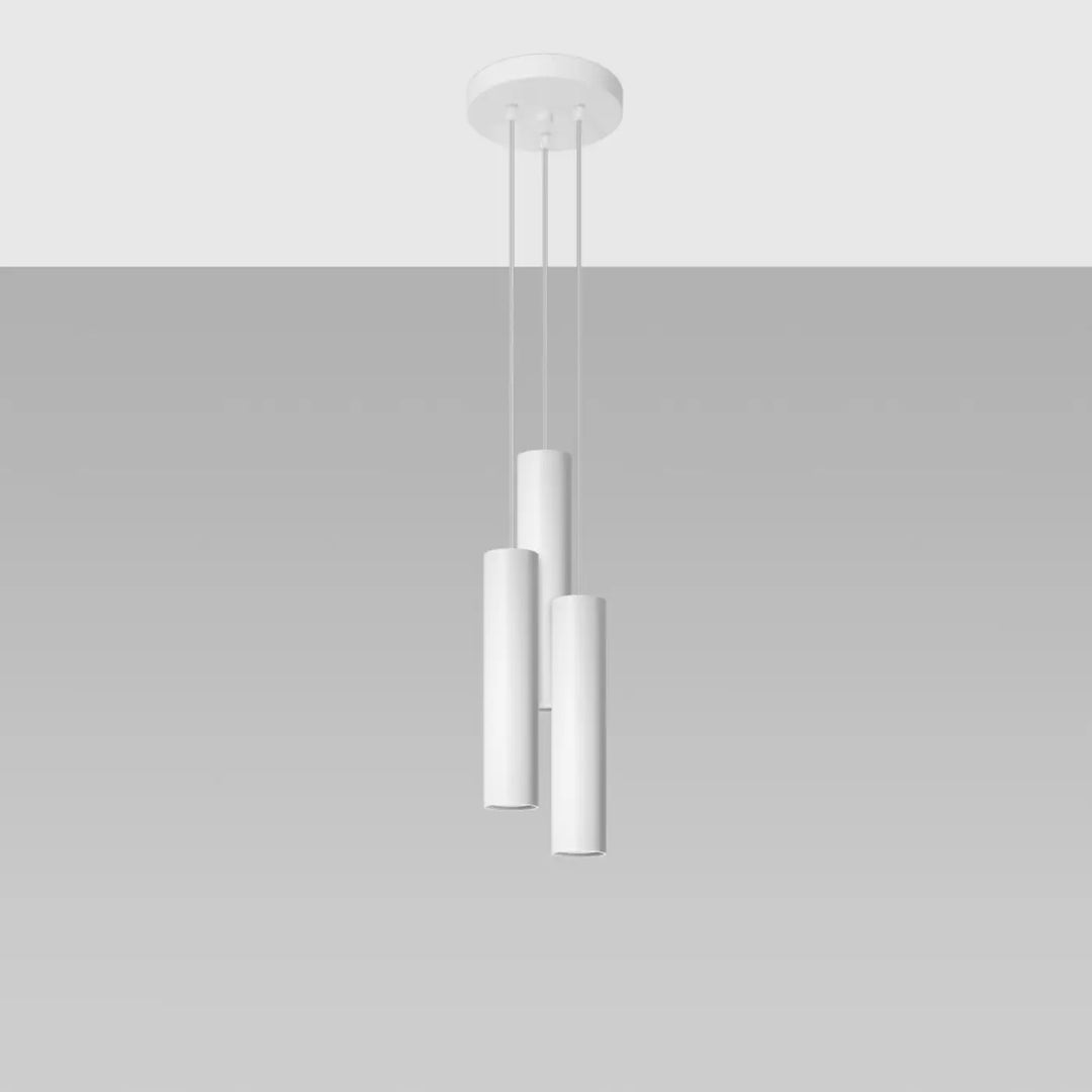 Suspension Luminaire blanc éteinte, vue rapprochée