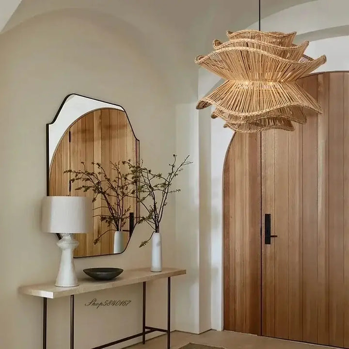 Suspension Rotin Naturel Design Sculptural Style Bohème

