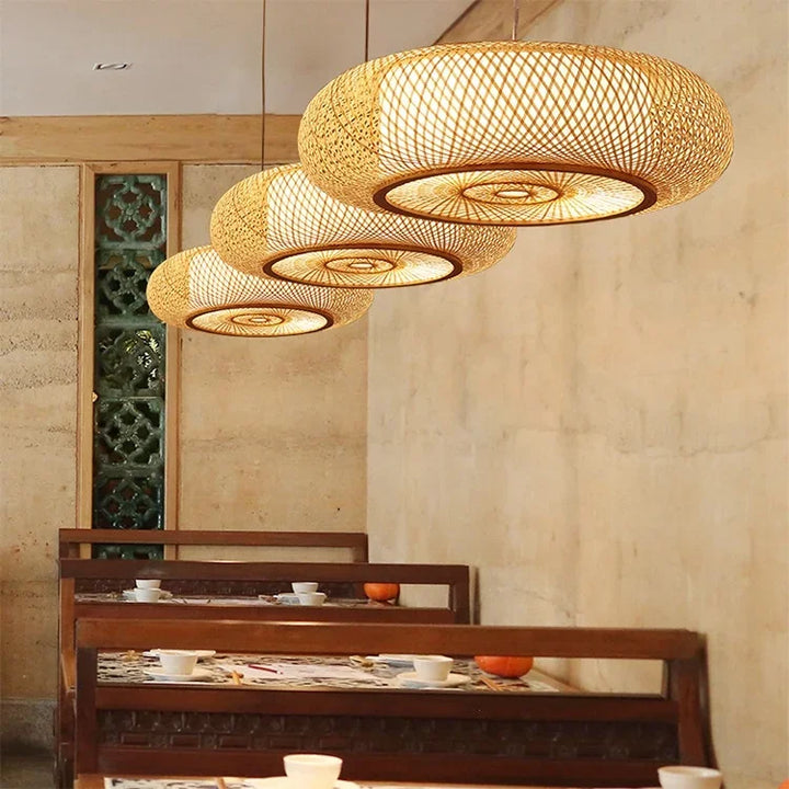 Suspension Rotin Tressé Design Grand Format Élégant

