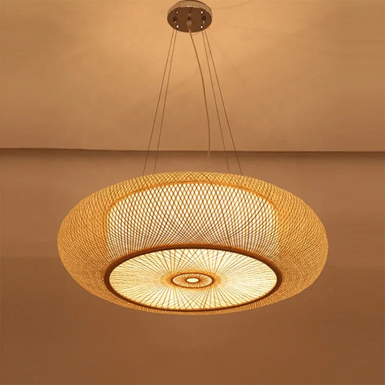 Suspension Rotin Tressé Design Grand Format Élégant

