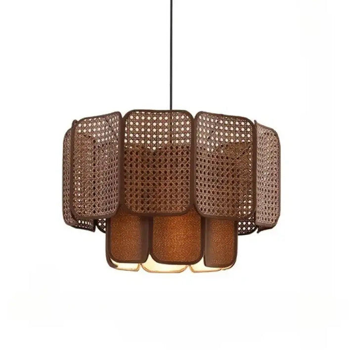 Suspension Rotin Tressé Design Naturel Style Bohème Élégant
