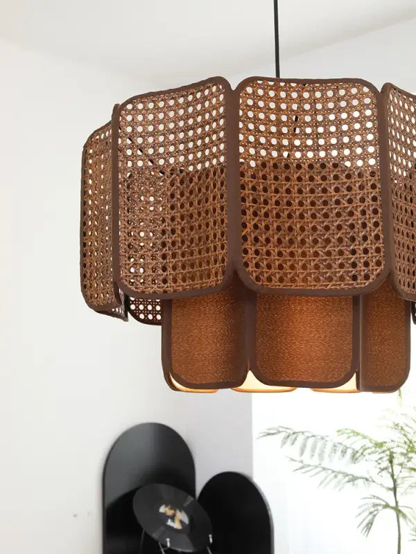 Suspension Rotin Tressé Design Naturel Style Bohème Élégant