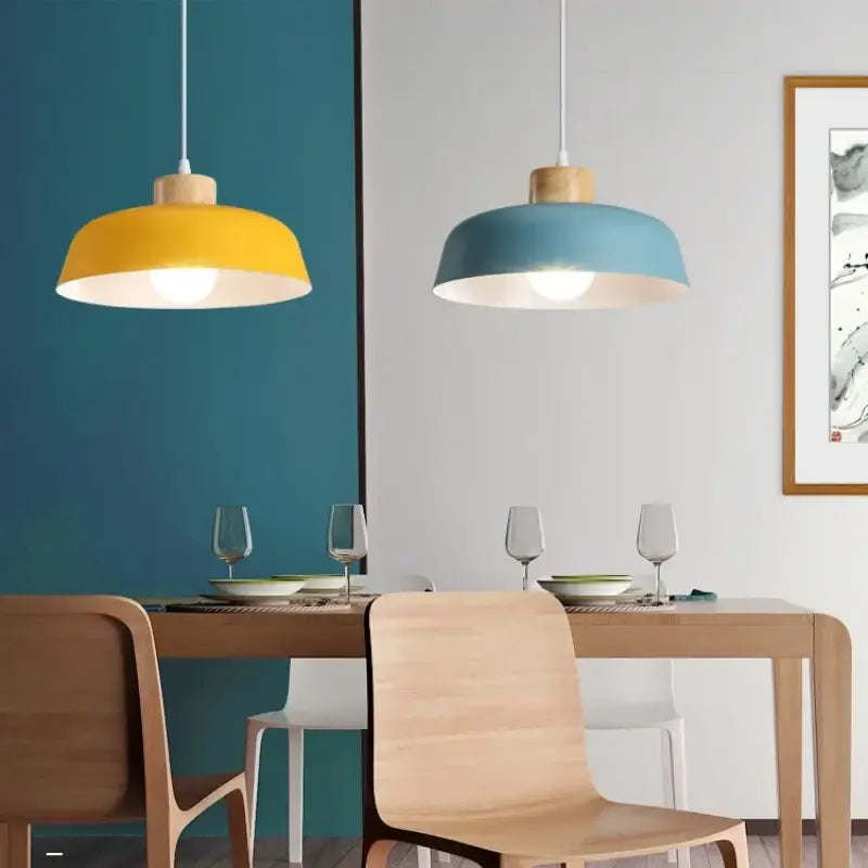 New Nordic Style Chandelier, Simple Living Room Bedroom Lamps, Study Dining Room Lighting, Modern Macaron Solid Wood