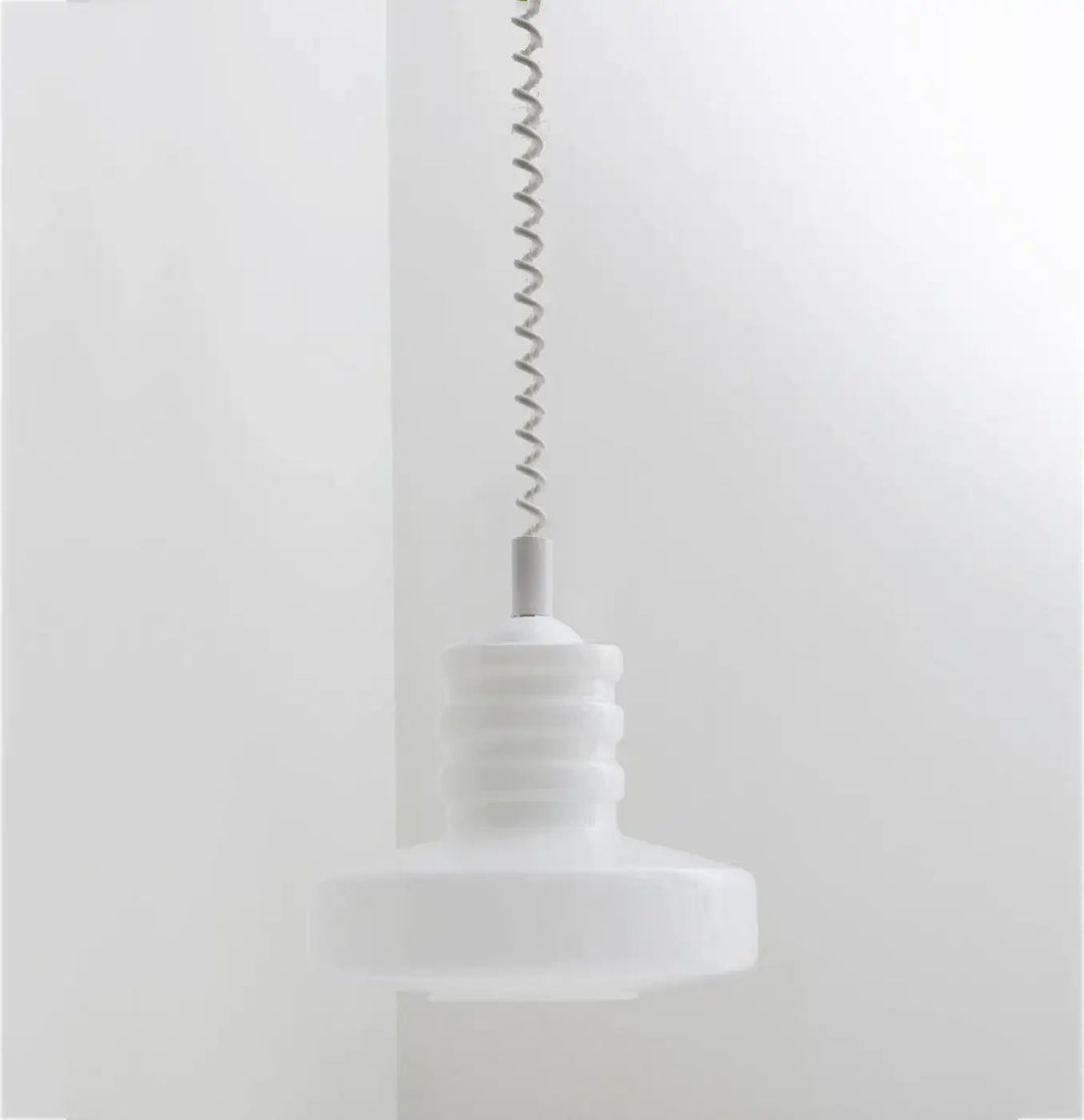 Suspension scandinave Verre Blanc et Câble Torsadé 