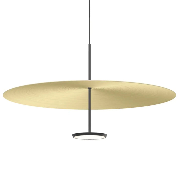 Suspension Sky Dome, abat-jour en laiton et corps noir mat, 81 cm