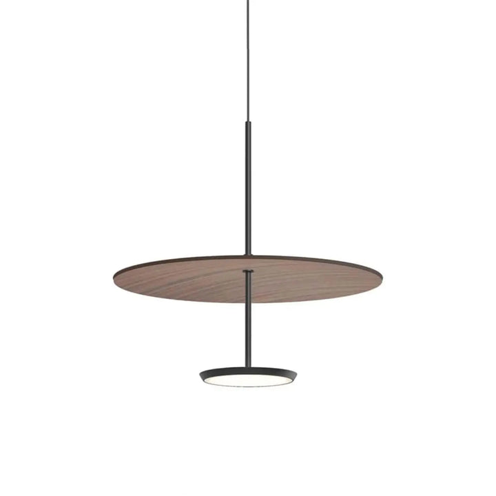 Suspension Sky Dome, abat-jour en noyer et corps noir mat, 45,8 cm